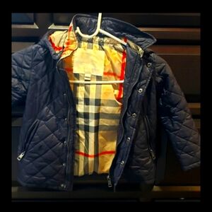 Like New! Burberry kids quilted coat size 3